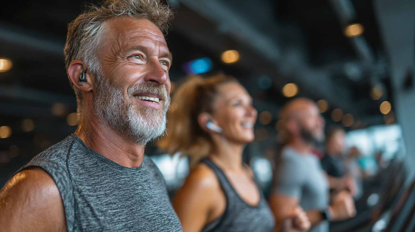 Група активних людей зрілого віку під час тренування